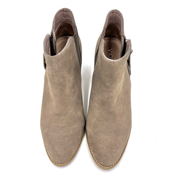 Vionic Sterling Taupe Suede Side Zip Booties Size 8 - Picture 2 of 12